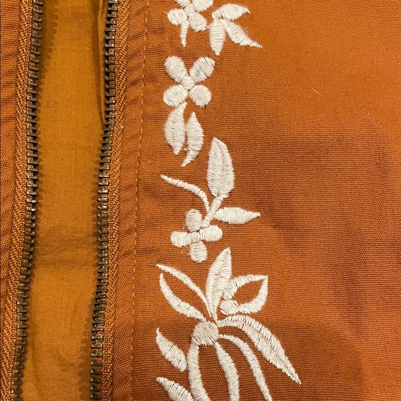Knox Rose Rust Bomber Jacket with White Embroidery - Picture 3 of 6